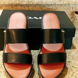 Coach espradrill leather sandals